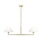 Z-Lite Leila Chandelier, 2-Light, 12 In.W x 42 In.L x 9.5 In.H, Luxe Gold/White Linen 744-42L-LG - alternate 1